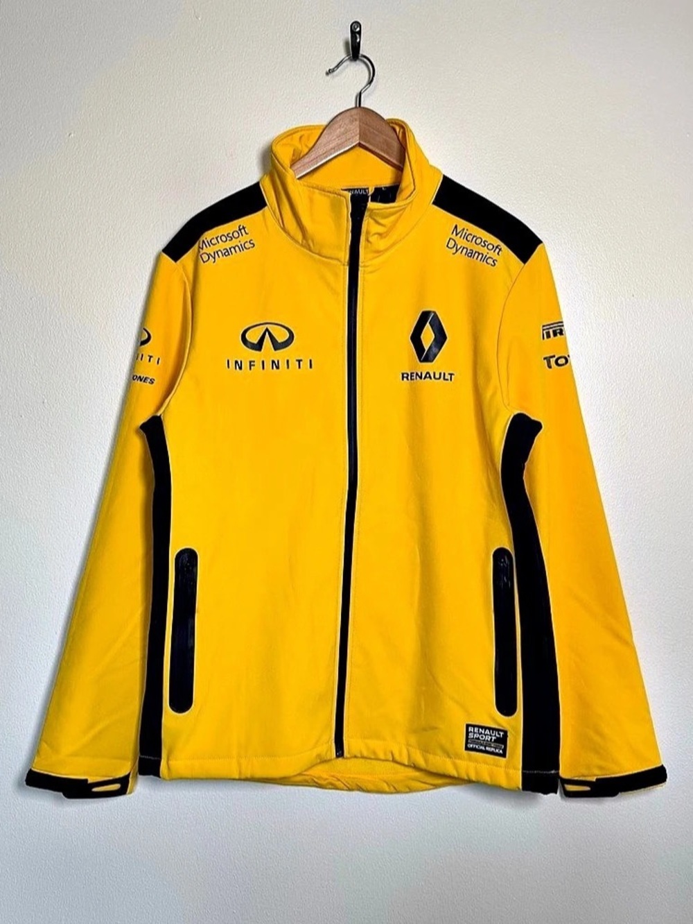 Renault Sport Official Replica Jacket Mens Sz L Yellow Full Zip Formula One F1